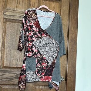 Patchwork Tunic with Animal and Floral Prints